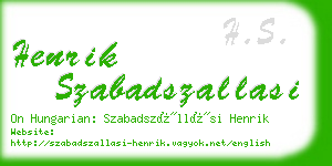 henrik szabadszallasi business card